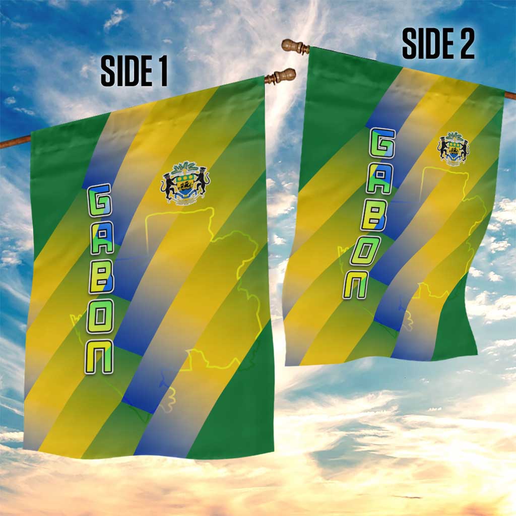 Gabon Flag Garden Flag - National Coat of Arms and Vertical Design