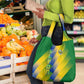 Gabon Flag Grocery Bag - National Coat of Arms and Vertical Design