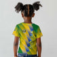 Gabon Flag Kid T shirt - National Coat of Arms and Vertical Design