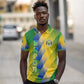 Gabon Flag Polo Shirt - National Coat of Arms and Vertical Design