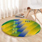 Gabon Flag Round Carpet - National Coat of Arms and Vertical Design