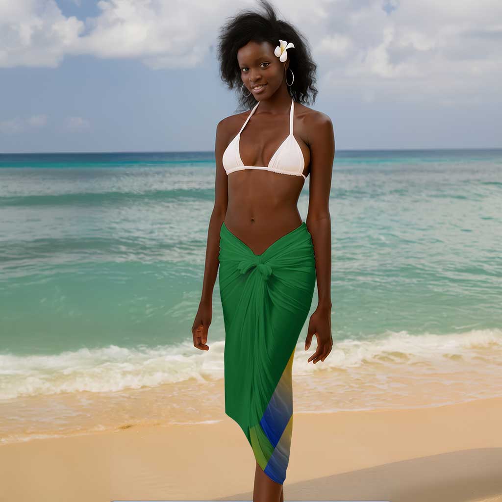 Gabon Flag Sarong - National Coat of Arms and Vertical Design