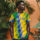 Gabon Flag T shirt - National Coat of Arms and Vertical Design