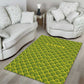 Gabon Tribal Pattern Area Rug - National Flag Colors and Bold Text Design