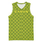 Gabon Tribal Pattern Basketball Jersey - National Flag Colors and Bold Text Design TS04