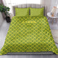 Gabon Tribal Pattern Bedding Set - National Flag Colors and Bold Text Design