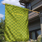 Gabon Tribal Pattern Garden Flag - National Flag Colors and Bold Text Design