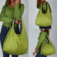 Gabon Tribal Pattern Grocery Bag - National Flag Colors and Bold Text Design