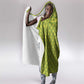 Gabon Tribal Pattern Hooded Blanket - National Flag Colors and Bold Text Design
