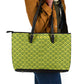 Gabon Tribal Pattern Leather Tote Bag - National Flag Colors and Bold Text Design