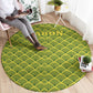 Gabon Tribal Pattern Round Carpet - National Flag Colors and Bold Text Design