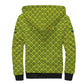 Gabon Tribal Pattern Sherpa Hoodie - National Flag Colors and Bold Text Design