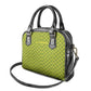 Gabon Tribal Pattern Shoulder Handbag - National Flag Colors and Bold Text Design