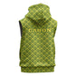 Gabon Tribal Pattern Sleeveless Hoodie - National Flag Colors and Bold Text Design - African Pride