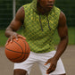 Gabon Tribal Pattern Sleeveless Hoodie - National Flag Colors and Bold Text Design - African Pride