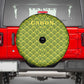 Gabon Tribal Pattern Spare Tire Cover - National Flag Colors and Bold Text Design