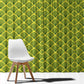 Gabon Tribal Pattern Window Curtain - National Flag Colors and Bold Text Design
