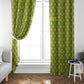 Gabon Tribal Pattern Window Curtain - National Flag Colors and Bold Text Design