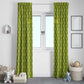 Gabon Tribal Pattern Window Curtain - National Flag Colors and Bold Text Design