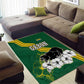 Gabon Area Rug - Black Panther Graphic and Hibiscus Flower Design in National Colors