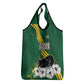 Gabon Grocery Bag - Black Panther Graphic and Hibiscus Flower Design in National Colors