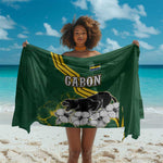 Gabon Sarong - Black Panther Graphic and Hibiscus Flower Design in National Colors