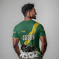 Gabon T shirt - Black Panther Graphic and Hibiscus Flower Design in National Colors