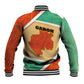 Gabon Baseball Jacket - National Coat of Arms and Tribal Pattern Map Design in Bold Colors