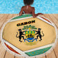 Gabon Beach Blanket - National Coat of Arms and Tribal Pattern Map Design in Bold Colors