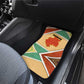 Gabon Car Mats - National Coat of Arms and Tribal Pattern Map Design in Bold Colors