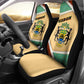 Gabon Car Seat Cover - National Coat of Arms and Tribal Pattern Map Design in Bold Colors