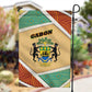 Gabon Garden Flag - National Coat of Arms and Tribal Pattern Map Design in Bold Colors