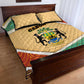 Gabon Quilt Bed Set - National Coat of Arms and Tribal Pattern Map Design in Bold Colors