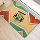 Gabon Rubber Doormat - National Coat of Arms and Tribal Pattern Map Design in Bold Colors