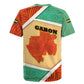 Gabon Rugby Jersey - National Coat of Arms and Tribal Pattern Map Design in Bold Colors