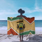 Gabon Sarong - National Coat of Arms and Tribal Pattern Map Design in Bold Colors