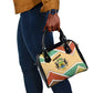 Gabon Shoulder Handbag - National Coat of Arms and Tribal Pattern Map Design in Bold Colors