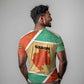Gabon T shirt - National Coat of Arms and Tribal Pattern Map Design in Bold Colors
