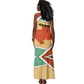 Gabon Tank Maxi Dress - National Coat of Arms and Tribal Pattern Map Design in Bold Colors