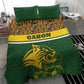 Gabon Bedding Set - Tribal Print and Fierce Panther Graphic in National Flag Colors