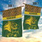 Gabon Garden Flag - Tribal Print and Fierce Panther Graphic in National Flag Colors
