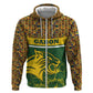 Gabon Hoodie - Tribal Print and Fierce Panther Graphic in National Flag Colors