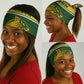 Gabon Neck Gaiter - Tribal Print and Fierce Panther Graphic in National Flag Colors TS04