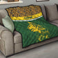 Gabon Quilt - Tribal Print and Fierce Panther Graphic in National Flag Colors