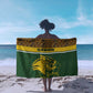 Gabon Sarong - Tribal Print and Fierce Panther Graphic in National Flag Colors