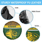 Gabon Spare Tire Cover - Tribal Print and Fierce Panther Graphic in National Flag Colors