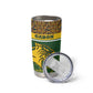 Gabon Tumbler Cup - Tribal Print and Fierce Panther Graphic in National Flag Colors