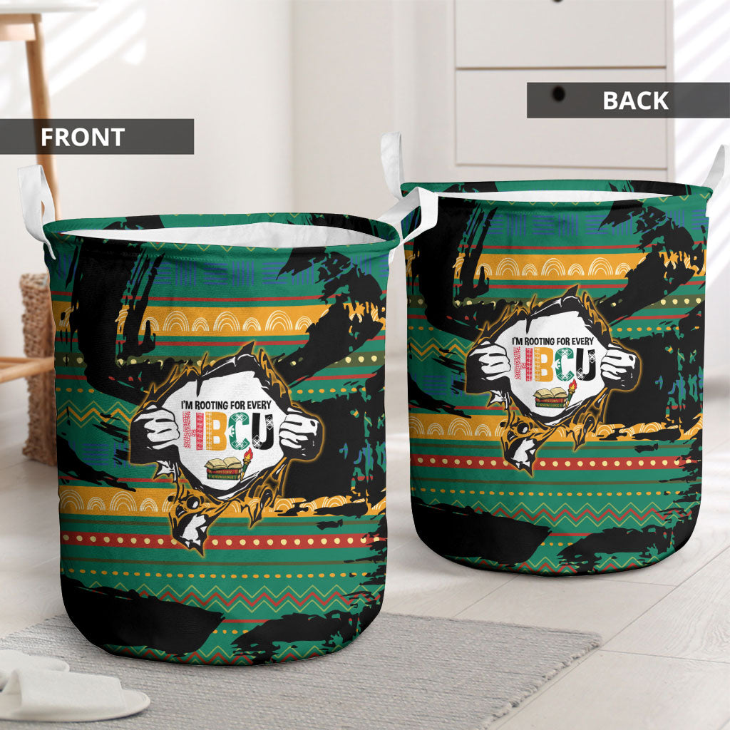 Rooting For Every HBCU Laundry Basket Pan African Kente Pattern - History And Knowledge Torch