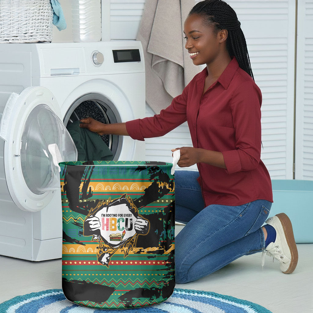 Rooting For Every HBCU Laundry Basket Pan African Kente Pattern - History And Knowledge Torch