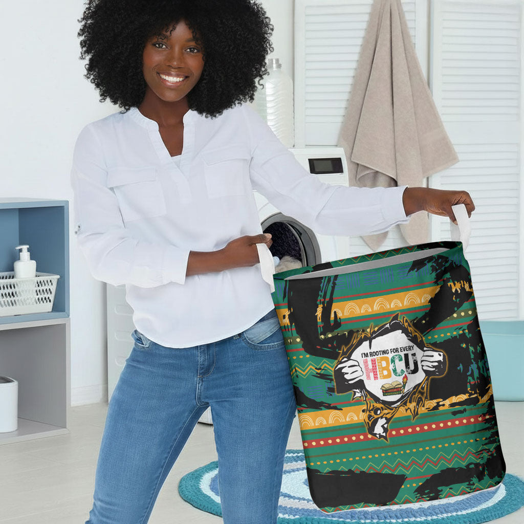 Rooting For Every HBCU Laundry Basket Pan African Kente Pattern - History And Knowledge Torch
